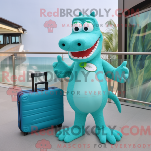 Cyan Crocodile mascot...