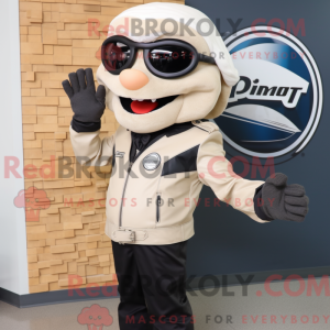 Beige Advokat maskot...
