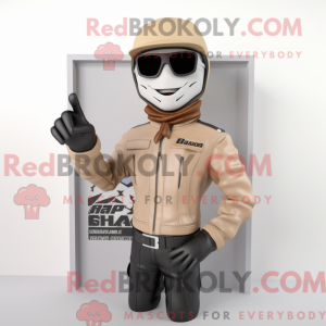 Beige Advokat maskot...