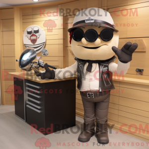 Beige Advokat maskot...