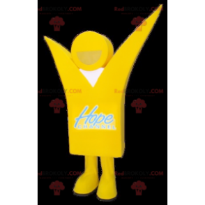 Usmívající se maskot žlutý sněhulák - Redbrokoly.com