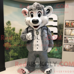Personaggio mascotte grigio...