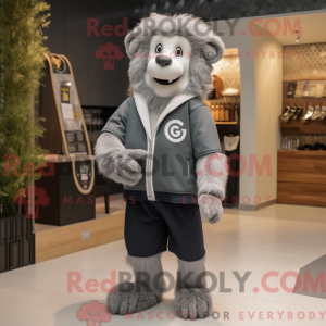 Personaggio mascotte grigio...