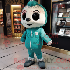 Teal Dim Sum mascot costume...
