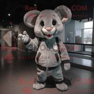 Grå mus maskot kostume...