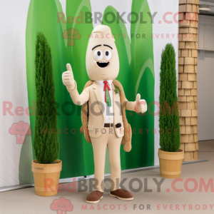 Beige asparges maskot drakt...