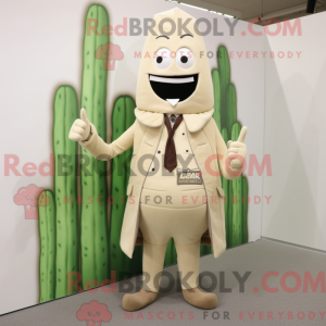 Beige asparges maskot drakt...