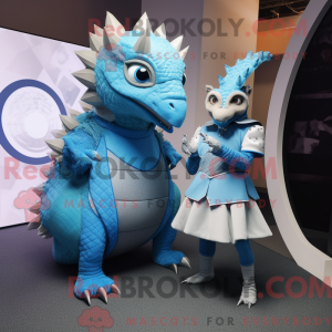 Sky Blue Armadillo maskot...