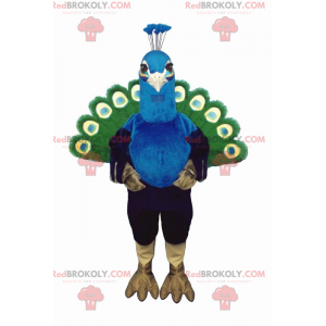Groene en blauwe pauw mascotte - Redbrokoly.com
