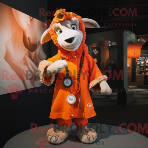 Orange Ram-maskotdraktfigur...