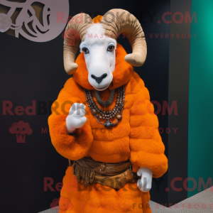 Orange Ram-maskotdraktfigur...