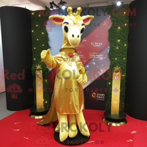 Gull Giraffe maskot drakt...