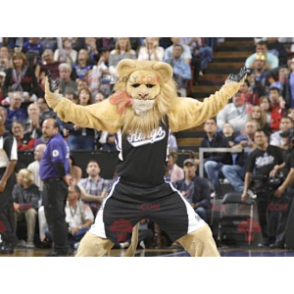 Mascota de león en ropa deportiva - Redbrokoly.com