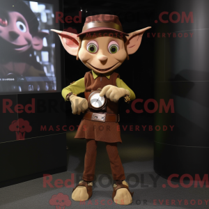 Brun Elf maskot kostume...