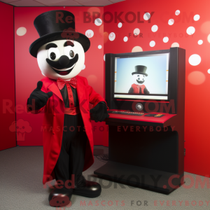 Red Computer mascot costume...