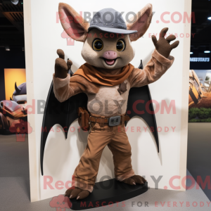 Brun flagermus maskot...