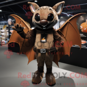 Fantasia de mascote de morcego marrom com jeans flare e luvas - Mascotes de morcego - REBROKO_278186 - RedBrokoly.com