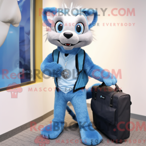 Blå Civet maskot kostume...