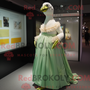 Grøn Pigeon maskot kostume...