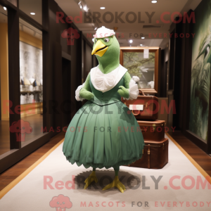 Grøn Pigeon maskot kostume...