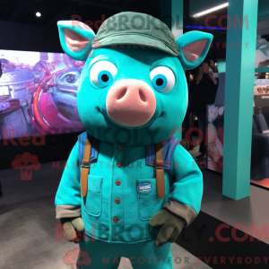 Turquoise Sow mascot...