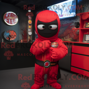 Rode Ninja-mascottekostuum...