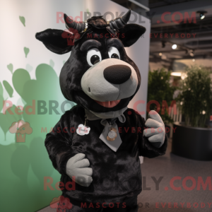 Zwarte koe mascottekostuum...