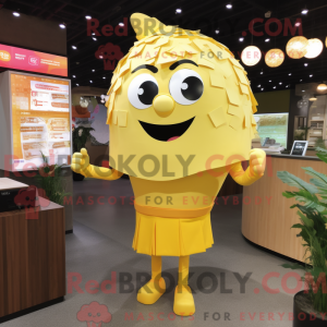 Gul Pad Thai maskot kostume...