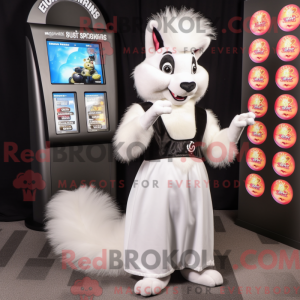 Hvid Skunk maskot kostume...