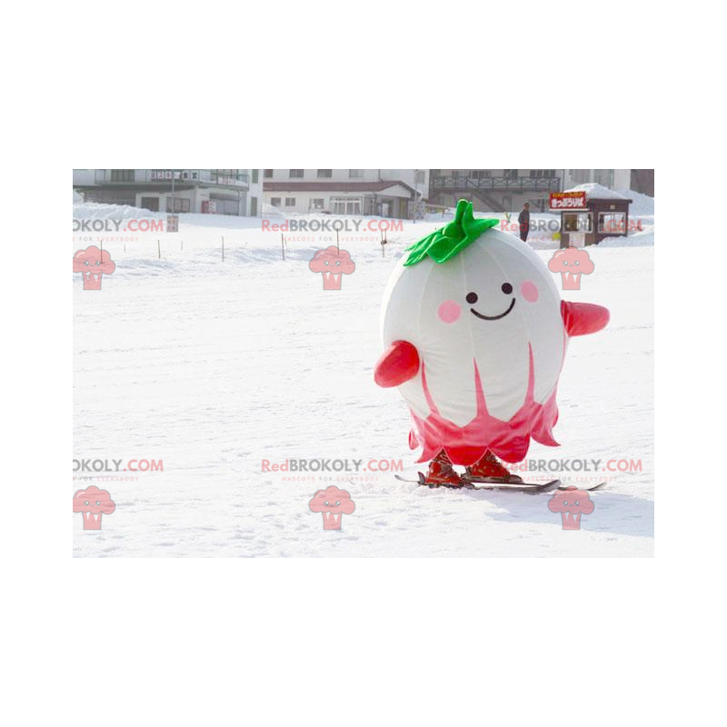 Mascot gran rábano blanco, verde y rosa - Redbrokoly.com