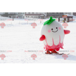 Mascote grande branco verde e rabanete rosa - Redbrokoly.com