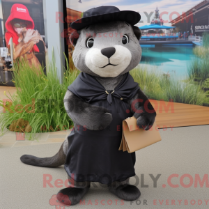 Black Otter mascottekostuum...