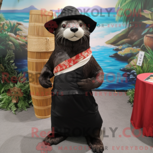 Black Otter mascottekostuum...