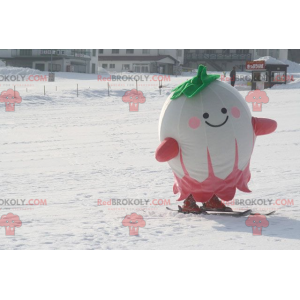 Mascot large white green and pink radish - Redbrokoly.com