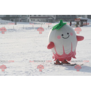 Mascot gran rábano blanco, verde y rosa - Redbrokoly.com