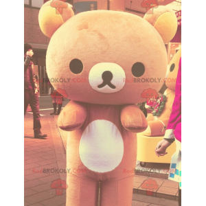 Mascotte de gros nounours marron et jaune - Redbrokoly.com
