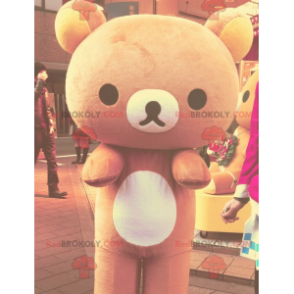 Mascotte grote bruine en gele teddybeer - Redbrokoly.com