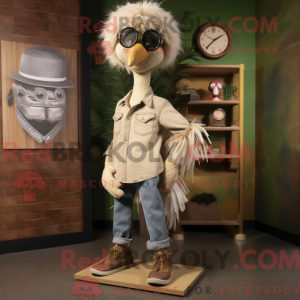 Tan Ostrich mascot costume...