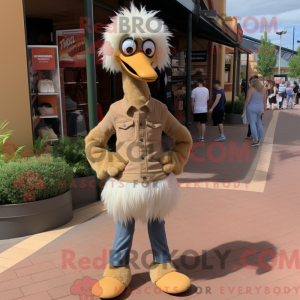 Tan Ostrich mascot costume...