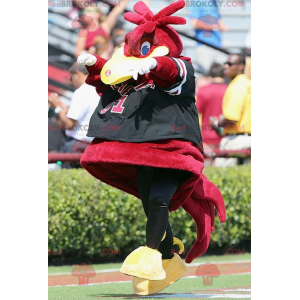 Mascot big red black and yellow bird - Redbrokoly.com