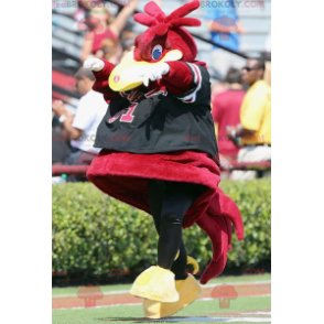 Mascot big red black and yellow bird - Redbrokoly.com