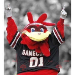 Mascot grote rode zwarte en gele vogel - Redbrokoly.com