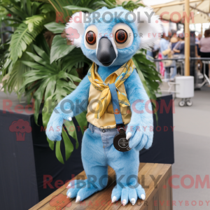 Sky Blue Lemur maskot...