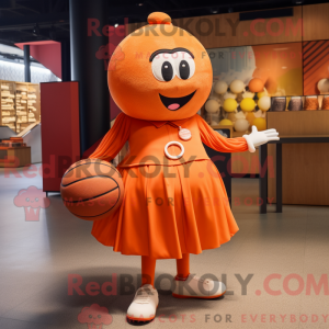 Orange Handball Ball maskot...