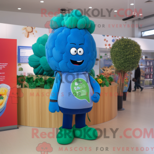 Blå Broccoli maskot kostume...