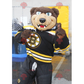Brown bear mascot looking fierce in sportswear - Redbrokoly.com