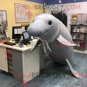 Gray Humpback Whale mascot...