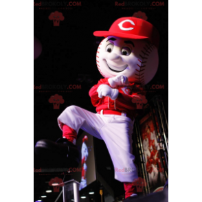 Hvit og rød baseball maskot - Redbrokoly.com