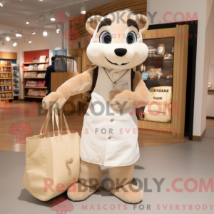 Beige Weasel maskot kostym...