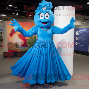 Blue Acrobat mascot costume...